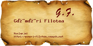 Gömöri Filotea névjegykártya